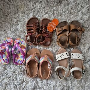 Toddler Girls- Old Navy Brown and White Kids Sandals Bundle